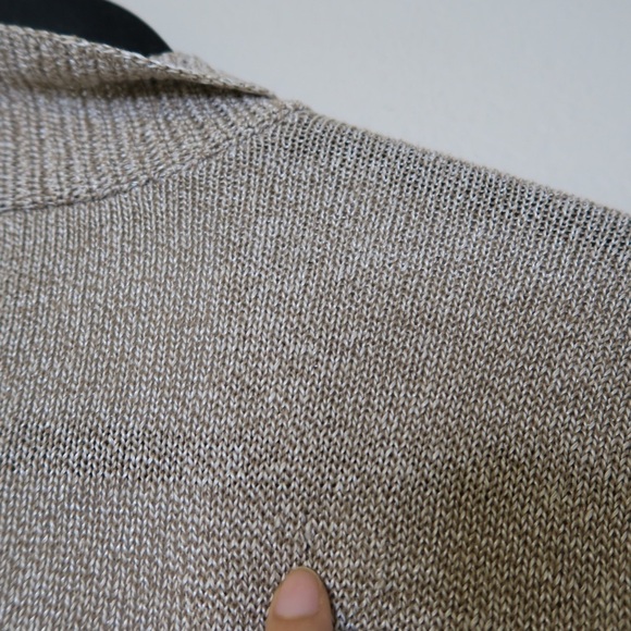 Eileen Fisher Knit Linen Blend Open Front Cardigan Beige Boho Lagenlook Work - Picture 8 of 9